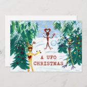 Een UFO-kerst Feestdagenkaart (Voorkant / Achterkant)