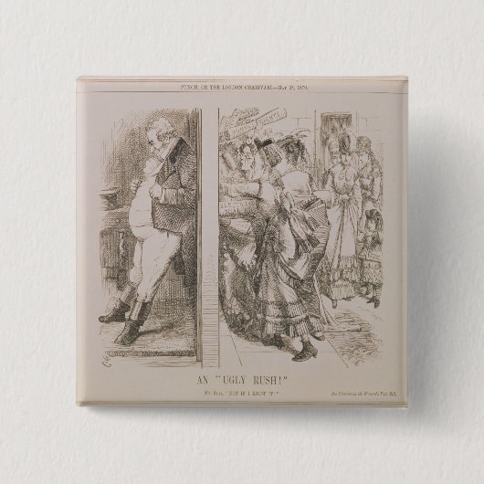 Een 'Ugly Rush' Vierkante Button 5,1 Cm (Voorkant)