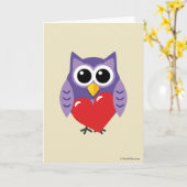 Een Uil Love Kaart (Gele Bloem)