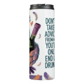 Een uil met een fles wijn (Achterkant)