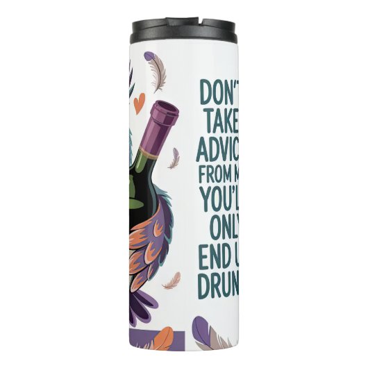 Een uil met een fles wijn (Achterkant)