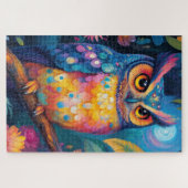 Een uil op een boomtak legpuzzel (Horizontaal)