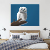 Een uil tekenen die op een tak zit canvas afdruk (Insitu (Slaapkamer))