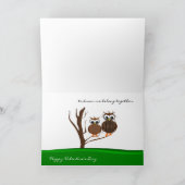 Een uil / twee uilen zitten in een boom - Valentij Feestdagen Kaart (Binnen)