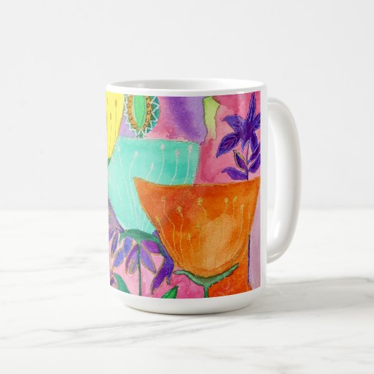 Een uitbarsting van bloemenvreugde koffiemok (Voorkant rechts)