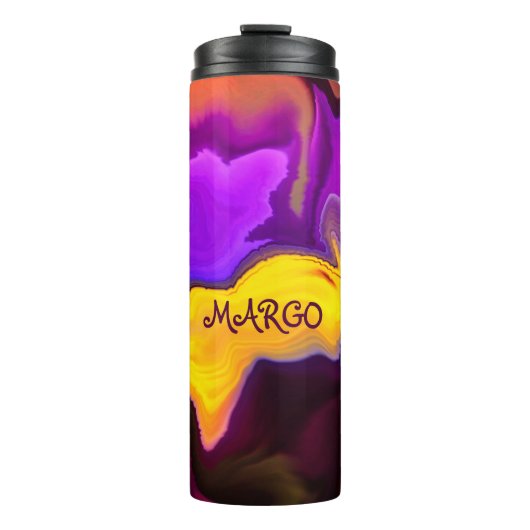 Een uitbarsting van Paarse en geel Thermosbeker (Voorkant)