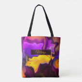 Een uitbarsting van Paarse en geel Tote Bag (Achterkant)