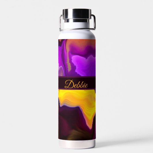 Een uitbarsting van Paarse en geel Waterfles (Achterkant)