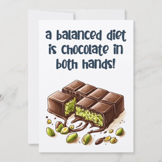 Een uitgebalanceerd dieet is chocolade kunafa in b kaart (Voorkant)