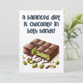 Een uitgebalanceerd dieet is chocolade kunafa in b kaart (Staand voorkant)