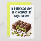 Een uitgebalanceerd dieet is chocolade kunafa in b kaart (Voorkant / Achterkant)