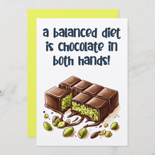 Een uitgebalanceerd dieet is chocolade kunafa in b kaart (Voorkant / Achterkant)