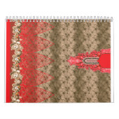 Een uitgebreid motief gekenmerkt door een levendig kalender (Hoes)