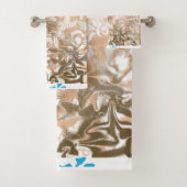 Een uitgebreid paisley patroon in blauw en bruin, bad handdoek (Insitu)