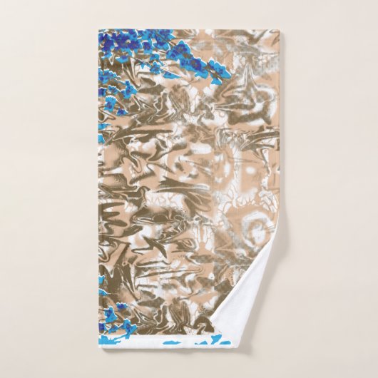 Een uitgebreid paisley patroon in blauw en bruin,  bad handdoek (Handdoek)