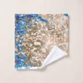 Een uitgebreid paisley patroon in blauw en bruin,  bad handdoek (Wasdoekje)