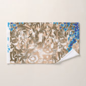 Een uitgebreid paisley patroon in blauw en bruin,  bad handdoek (Handdoek)