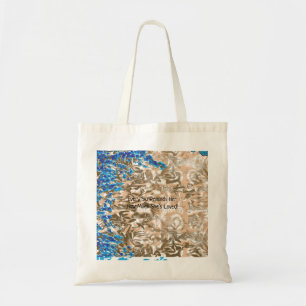 Een uitgebreid paisley patroon in blauw en bruin, tote bag