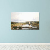 Een uitgebreid rivierlandschap met een Uitzicht va Canvas Afdruk (Insitu (Houten vloer))