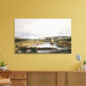 Een uitgebreid rivierlandschap met een Uitzicht va Canvas Afdruk (Insitu (Woonkamer))