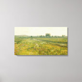 Een uitgestrekt weidelandschap met ganzen canvas afdruk (Voorkant)