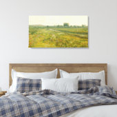 Een uitgestrekt weidelandschap met ganzen canvas afdruk (Insitu (Slaapkamer))