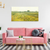 Een uitgestrekt weidelandschap met ganzen canvas afdruk (Insitu (Woonkamer))