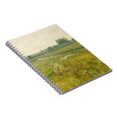 Een uitgestrekt weidelandschap met ganzen notitieboek (Rechterzijde)