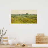 Een uitgestrekt weidelandschap met ganzen poster (Keuken)