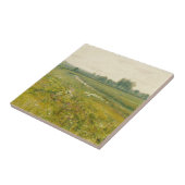 Een uitgestrekt weidelandschap met ganzen tegeltje (Zijkant)