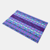 Een uitnodigende blauwe en Paarse Patroon Deurmat (Schuin)