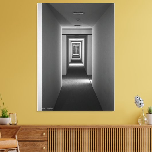 Een uitnodiging, kunstarchitectuurstudie canvas afdruk (Insitu (Woonkamer))