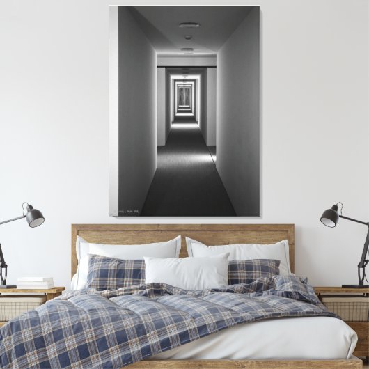 Een uitnodiging, kunstarchitectuurstudie canvas afdruk (Insitu (Slaapkamer))