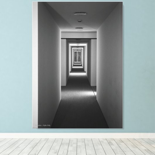 Een uitnodiging, kunstarchitectuurstudie canvas afdruk (Insitu (Houten vloer))