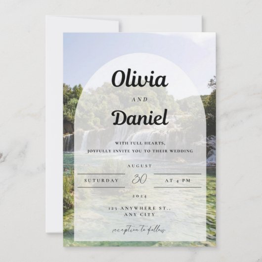 Een uitnodiging met de achtergrond van natuurlijk (Voorkant)