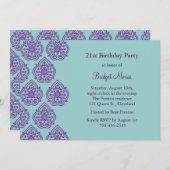 Een  uitnodiging tot 21e verjaardag van Damask (Voorkant / Achterkant)