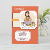 Een uitnodiging tot Baby shower (Staand voorkant)