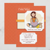 Een uitnodiging tot Baby shower (Voorkant / Achterkant)