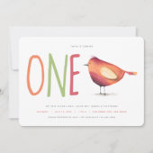 Een uitnodiging van de eerste verjaardag van Birdi (Voorkant)