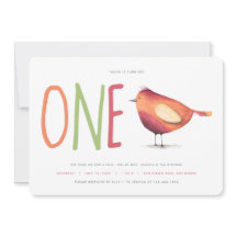 Een uitnodiging van de eerste verjaardag van Birdi