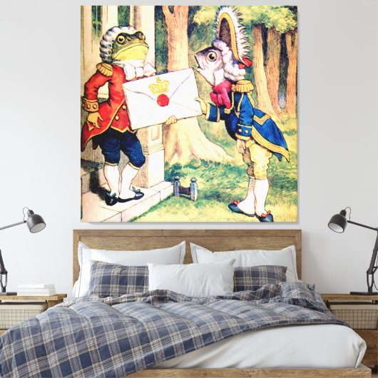 Een uitnodiging van de koningin van harten canvas afdruk (Insitu (Slaapkamer))