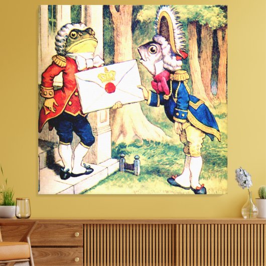 Een uitnodiging van de koningin van harten canvas afdruk (Insitu (Woonkamer))