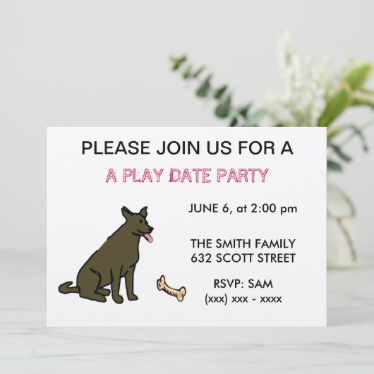 Een uitnodiging van de Partij van de Datum van het (Staand voorkant)