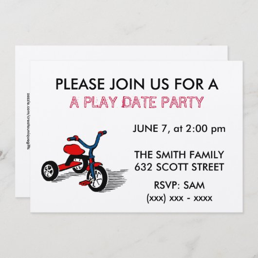 Een uitnodiging van de Partij van de Datum van het (Voorkant / Achterkant)