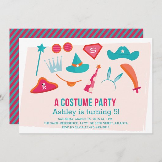 Een uitnodiging van de partij van het meisje van d (Voorkant / Achterkant)