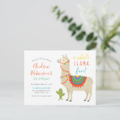 Een uitnodiging van een hele Llama Fun Animal Birt (Staand voorkant)