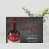 Een uitnodiging van een Sip en een Bite Halloween (Staand voorkant)