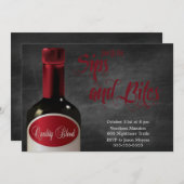 Een uitnodiging van een Sip en een Bite Halloween (Voorkant / Achterkant)