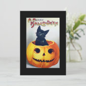 Een uitnodiging van het Kat van Halloween Happy (Staand voorkant)