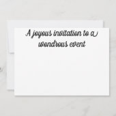 Een uitnodiging voor alle gelegenheden voor uw eve (Achterkant)